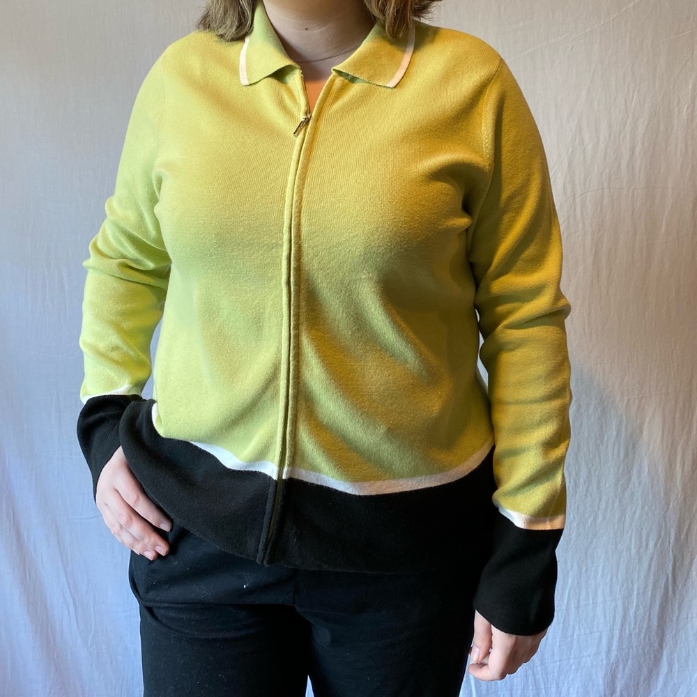 Vintage Liz Claiborne Zip Up sweater XL